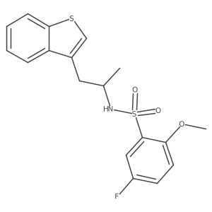 N-(1-(benzo[b]thiophen-3-yl)propan-2-yl)-5-fluoro-2-methoxybenzenesulfonamide结构式