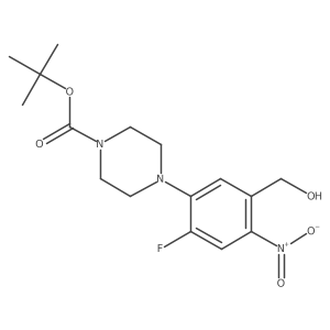 tert-Butyl 4-(2-fluoro-5-(hydroxymethyl)-4-nitrophenyl)piperazine-1-carboxylate Structure