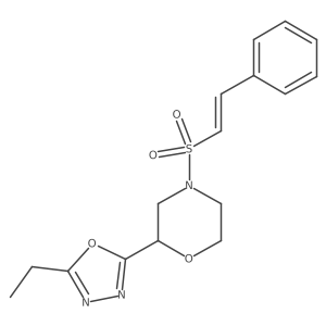 2-(5-Ethyl-1,3,4-oxadiazol-2-yl)-4-(2-phenylethenesulfonyl)morpholine结构式