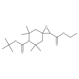 6-Tert-butyl 2-ethyl 5,5,7,7-tetramethyl-1-oxa-6-azaspiro[2.5]octane-2,6-dicarboxylate结构式