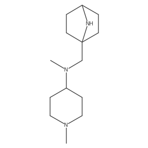 N-({7-azabicyclo[2.2.1]heptan-1-yl}methyl)-N,1-dimethylpiperidin-4-amine结构式