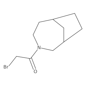1-{3-Azabicyclo[4.2.1]nonan-3-yl}-2-bromoethan-1-one结构式