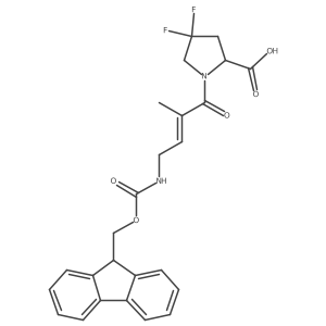 (2R)-1-[4-({[(9H-fluoren-9-yl)methoxy]carbonyl}amino)-2-methylbut-2-enoyl]-4,4-difluoropyrrolidine-2-carboxylic acid Structure