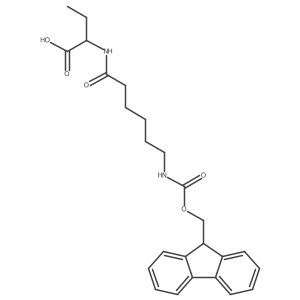 (2S)-2-[6-({[(9H-fluoren-9-yl)methoxy]carbonyl}amino)hexanamido]butanoic acid结构式