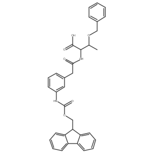 (2S,3R)-3-(benzyloxy)-2-{2-[3-({[(9H-fluoren-9-yl)methoxy]carbonyl}amino)phenyl]acetamido}butanoic acid结构式