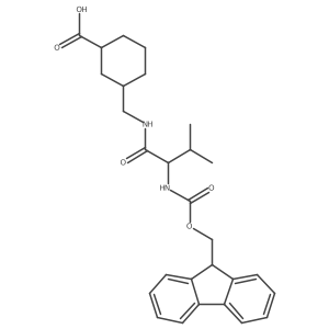 3-{[(2S)-2-({[(9H-fluoren-9-yl)methoxy]carbonyl}amino)-3-methylbutanamido]methyl}cyclohexane-1-carboxylic acid Structure
