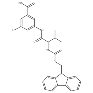 3-bromo-5-[2-({[(9H-fluoren-9-yl)methoxy]carbonyl}amino)-3-methylbutanamido]benzoic acid结构式