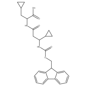 3-cyclopropyl-2-[3-cyclopropyl-3-({[(9H-fluoren-9-yl)methoxy]carbonyl}amino)propanamido]propanoic acid Structure