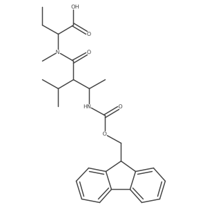 2-[3-({[(9H-fluoren-9-yl)methoxy]carbonyl}amino)-N-methyl-2-(propan-2-yl)butanamido]butanoic acid结构式