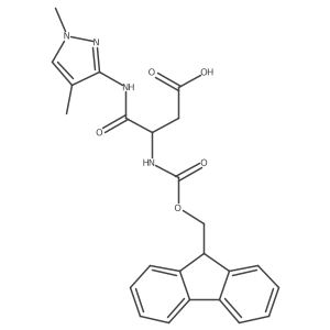 3-[(1,4-dimethyl-1H-pyrazol-3-yl)carbamoyl]-3-({[(9H-fluoren-9-yl)methoxy]carbonyl}amino)propanoic acid结构式