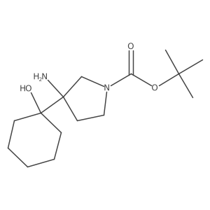 Tert-butyl 3-amino-3-(1-hydroxycyclohexyl)pyrrolidine-1-carboxylate结构式