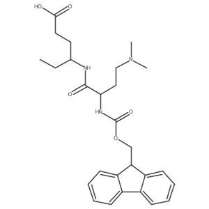 4-[4-(dimethylamino)-2-({[(9H-fluoren-9-yl)methoxy]carbonyl}amino)butanamido]hexanoic acid Structure