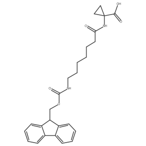 1-[7-({[(9H-fluoren-9-yl)methoxy]carbonyl}amino)heptanamido]cyclopropane-1-carboxylic acid结构式