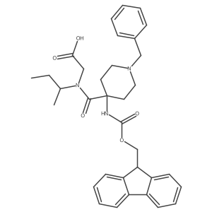 2-{1-[1-benzyl-4-({[(9H-fluoren-9-yl)methoxy]carbonyl}amino)piperidin-4-yl]-N-(butan-2-yl)formamido}acetic acid Structure