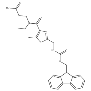 3-(N-ethyl-1-{2-[({[(9H-fluoren-9-yl)methoxy]carbonyl}amino)methyl]-5-methyl-1,3-thiazol-4-yl}formamido)propanoic acid Structure