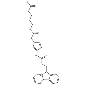 5-{2-[4-({[(9H-fluoren-9-yl)methoxy]carbonyl}amino)-1H-pyrazol-1-yl]acetamido}pentanoic acid Structure