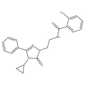 2-chloro-N-[2-(4-cyclopropyl-5-oxo-3-phenyl-4,5-dihydro-1H-1,2,4-triazol-1-yl)ethyl]benzamide Structure