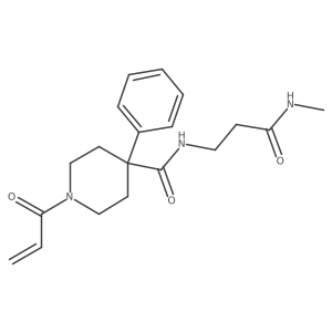 N-[3-(Methylamino)-3-oxopropyl]-4-phenyl-1-prop-2-enoylpiperidine-4-carboxamide结构式