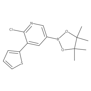 6-Chloro-5-(2-thienyl)pyridine-3-boronic acid pinacol ester结构式