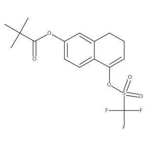 5-(((Trifluoromethyl)sulfonyl)oxy)-7,8-dihydronaphthalen-2-yl pivalate结构式