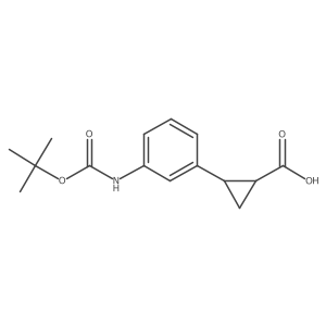 rac-(1R,2R)-2-(3-{[(tert-butoxy)carbonyl]amino}phenyl)cyclopropane-1-carboxylic acid Structure