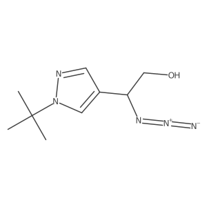 2-azido-2-(1-tert-butyl-1H-pyrazol-4-yl)ethan-1-ol结构式