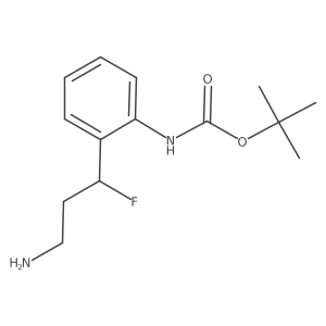 tert-butyl N-[2-(3-amino-1-fluoropropyl)phenyl]carbamate Structure
