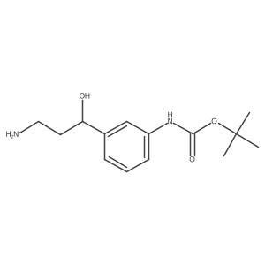 tert-butyl N-[3-(3-amino-1-hydroxypropyl)phenyl]carbamate结构式