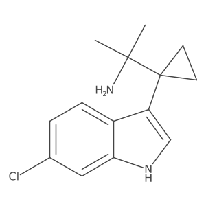 2-[1-(6-chloro-1H-indol-3-yl)cyclopropyl]propan-2-amine结构式