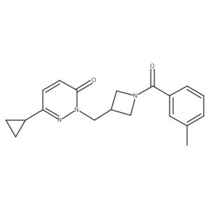 6-Cyclopropyl-2-{[1-(3-methylbenzoyl)azetidin-3-yl]methyl}-2,3-dihydropyridazin-3-one结构式