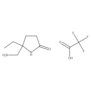 5-(Aminomethyl)-5-ethylpyrrolidin-2-one;2,2,2-trifluoroacetic acid Structure