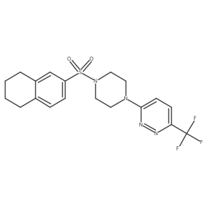 3-[4-(5,6,7,8-Tetrahydronaphthalene-2-sulfonyl)piperazin-1-yl]-6-(trifluoromethyl)pyridazine Structure