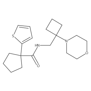 N-{[1-(morpholin-4-yl)cyclobutyl]methyl}-1-(thiophen-2-yl)cyclopentane-1-carboxamide结构式