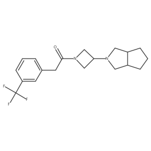 1-(3-{Octahydrocyclopenta[c]pyrrol-2-yl}azetidin-1-yl)-2-[3-(trifluoromethyl)phenyl]ethan-1-one结构式