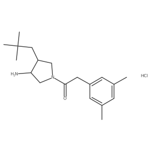 1-[3-Amino-4-(2,2-dimethylpropyl)pyrrolidin-1-yl]-2-(3,5-dimethylphenyl)ethan-1-one hydrochloride Structure