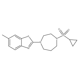 2-[4-(Cyclopropanesulfonyl)-1,4-diazepan-1-yl]-6-methyl-1,3-benzothiazole结构式