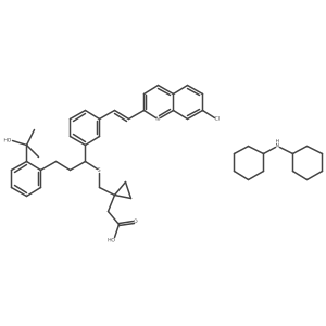 2-(1-{[(1-{3-[2-(7-chloroquinolin-2-yl)ethenyl]phenyl}-3-[2-(2-hydroxypropan-2-yl)phenyl]propyl)sulfanyl]methyl}cyclopropyl)acetic acid; N-cyclohexylcyclohexanamine Structure