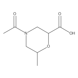 rac-(2R,6R)-4-acetyl-6-methylmorpholine-2-carboxylic acid结构式