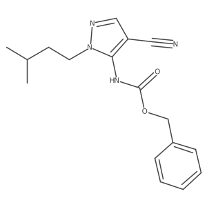 benzyl N-[4-cyano-1-(3-methylbutyl)-1H-pyrazol-5-yl]carbamate结构式