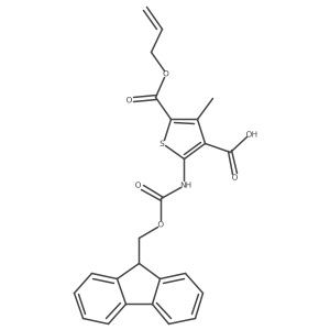 2-({[(9H-fluoren-9-yl)methoxy]carbonyl}amino)-4-methyl-5-[(prop-2-en-1-yloxy)carbonyl]thiophene-3-carboxylic acid Structure
