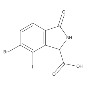 6-Bromo-7-iodo-3-oxoisoindoline-1-carboxylic acid结构式