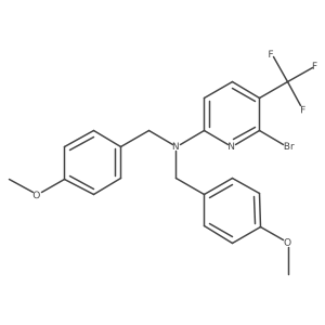 6-Bromo-N,N-bis[(4-methoxyphenyl)methyl]-5-(trifluoromethyl)pyridin-2-amine结构式