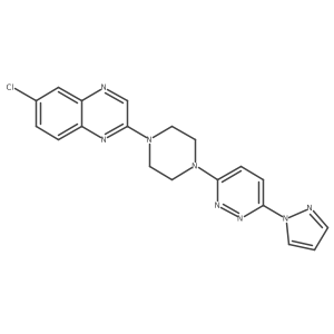 6-chloro-2-{4-[6-(1H-pyrazol-1-yl)pyridazin-3-yl]piperazin-1-yl}quinoxaline结构式