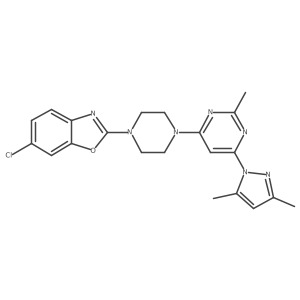 6-chloro-2-{4-[6-(3,5-dimethyl-1H-pyrazol-1-yl)-2-methylpyrimidin-4-yl]piperazin-1-yl}-1,3-benzoxazole Structure