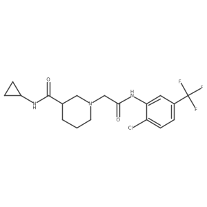1-({[2-chloro-5-(trifluoromethyl)phenyl]carbamoyl}methyl)-N-cyclopropylpiperidine-3-carboxamide结构式