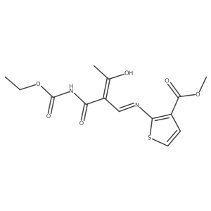 methyl 2-{[(1E)-2-{[(ethoxycarbonyl)amino]carbonyl}-3-oxobut-1-en-1-yl]amino}thiophene-3-carboxylate Structure