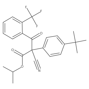 Benzenepropanoic acid, alpha-cyano-alpha-(4-(1,1-dimethylethyl)phenyl)-beta-oxo-2-(trifluoromethyl)-, 1-methylethyl ester Structure