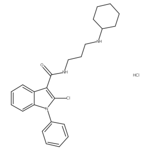 1h-Indole-3-carboxamide,2-chloro-n-[3-(cyclohexylamino)propyl]-1-phenyl-,hydrochloride Structure