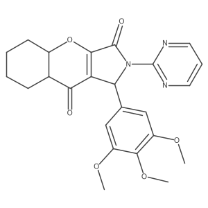 2-pyrimidin-2-yl-1-(3,4,5-trimethoxyphenyl)-4a,5,6,7,8,8a-hexahydro-1H-chromeno[2,3-c]pyrrole-3,9-dione Structure