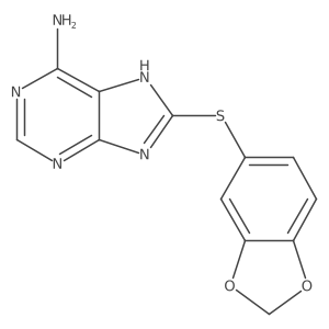 8-(benzo[d][1,3]dioxol-5-ylthio)-9H-purin-6-amine结构式